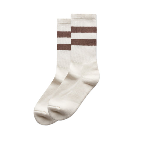 335 Stripe Socks (2-Pack) Ivory / Brown