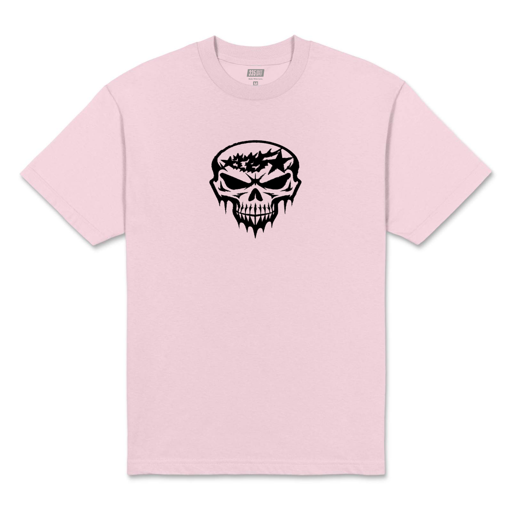 335 Skull Logo Tee / Pink / Black