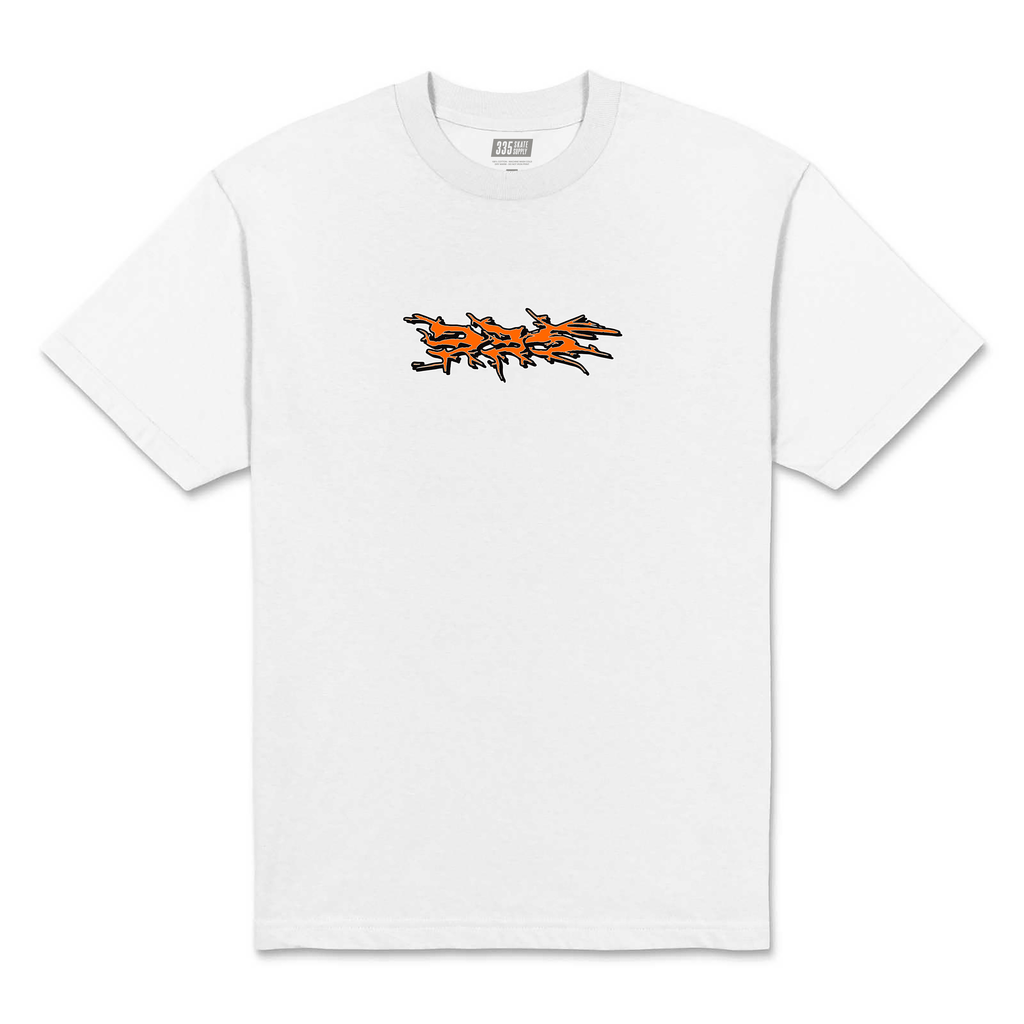 335 Doom Logo Tee / White / Orange