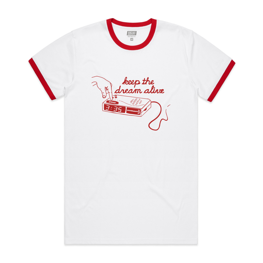 335 Snooze Ringer Tee / White / Red