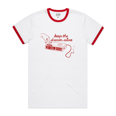 335 Snooze Ringer Tee / White / Red