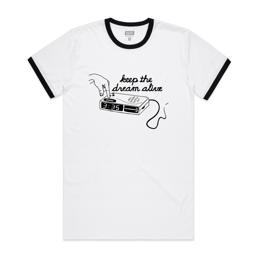 335 Snooze Ringer Tee / White / Black