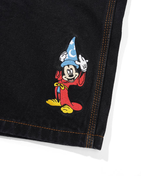 Butter x Disney Sorcerer Baggy Denim Shorts / Washed Black