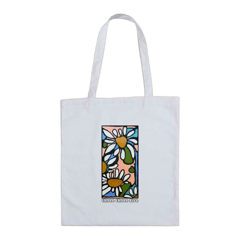 335 Flower Box Tote Bag / White