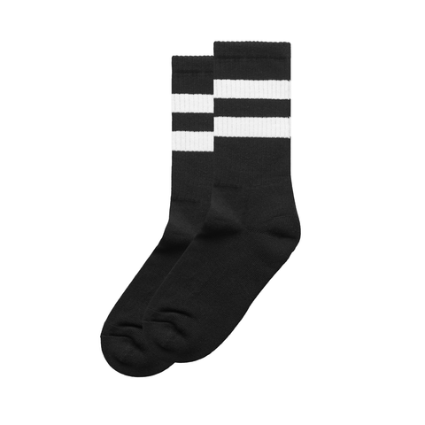 335 Stripe Socks (2-Pack) Black / White