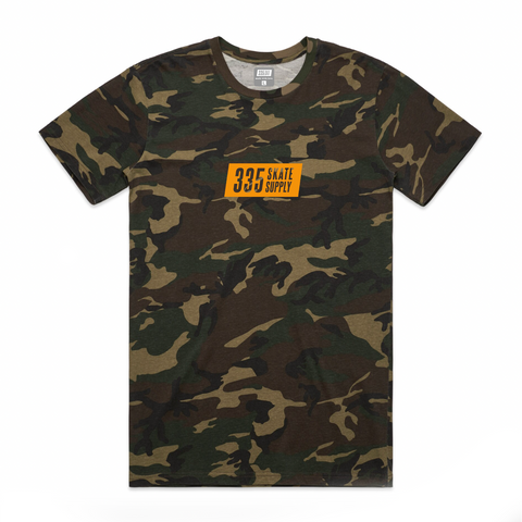 335 Box Logo Tee / Camo / Safety Orange