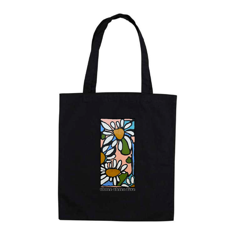 335 Flower Box Tote Bag / Black