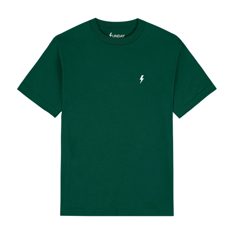 Sunday Logo Embroid Tee / Forest Green / White