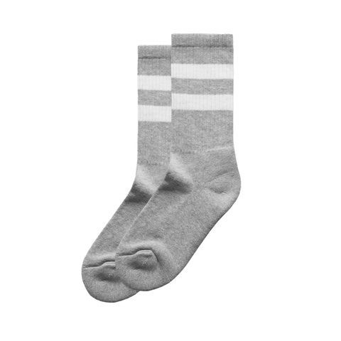 335 Stripe Socks (2-Pack) Grey / White