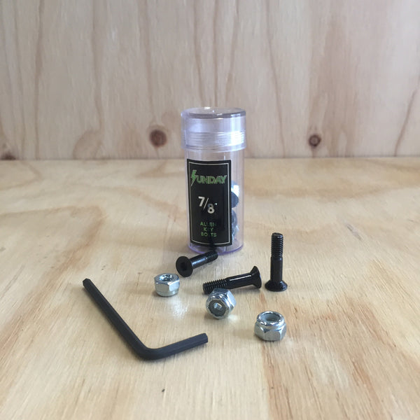 Sunday Hardware 7/8'' Deck Bolts black - 335 Skate Supply